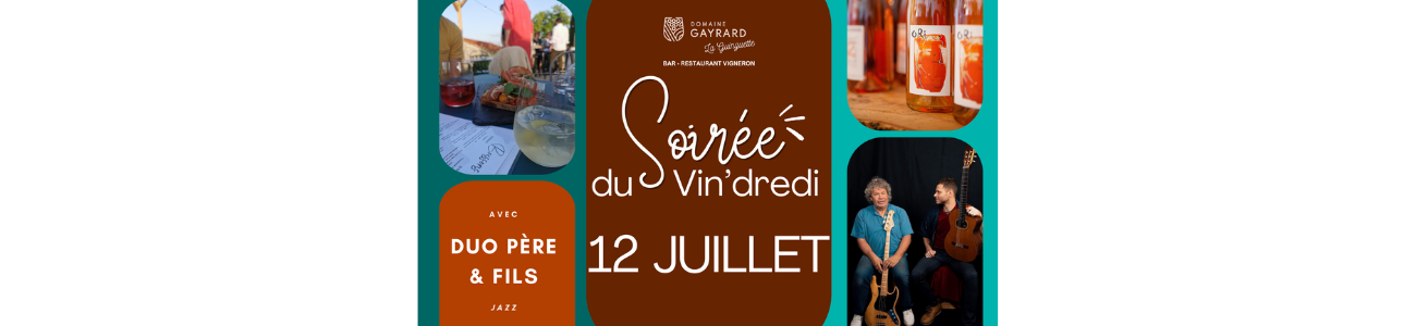 Apéro concert le 12 juillet à la Guinguette du Domaine Gayrard entre Albi et Cordes sur Ciel