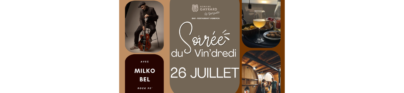 Apéro concert le 23 juillet à la Guinguette du Domaine Gayrard entre Albi et Cordes sur Ciel