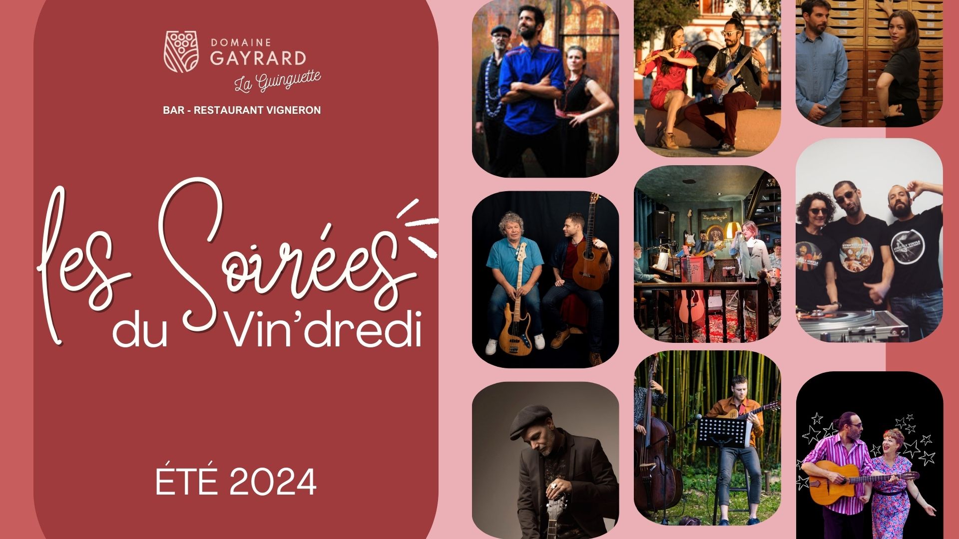 programme 2023 - soirée du Vin'dredi à La Guinguette Gayrard